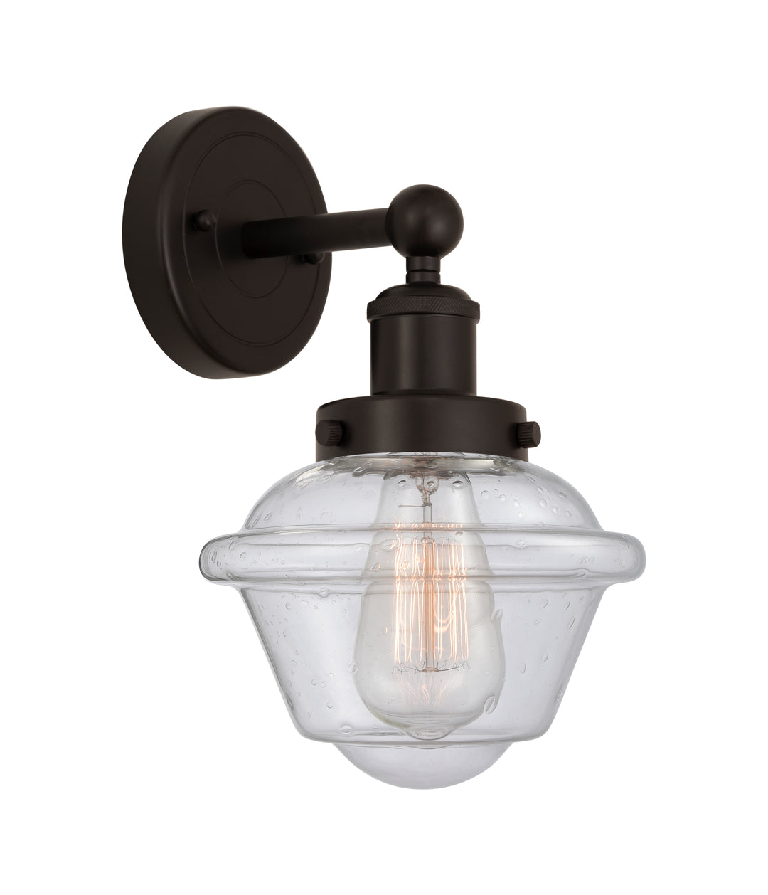 Innovations Lighting Oxford 7.5" Sconce - Oil Rubbed Bronze Wall Sconces Innovations Lighting Seedy ; Glass Type: Seedy; Ribbed  