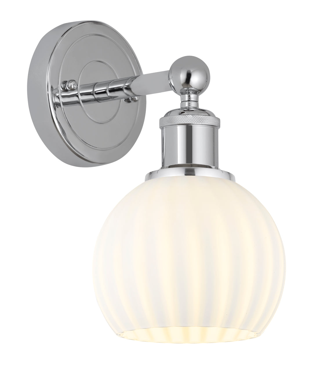 Innovations Lighting White Venetian 6" Sconce - Polished Chrome Wall Sconces Innovations Lighting White Venetian ; Glass Type: White  