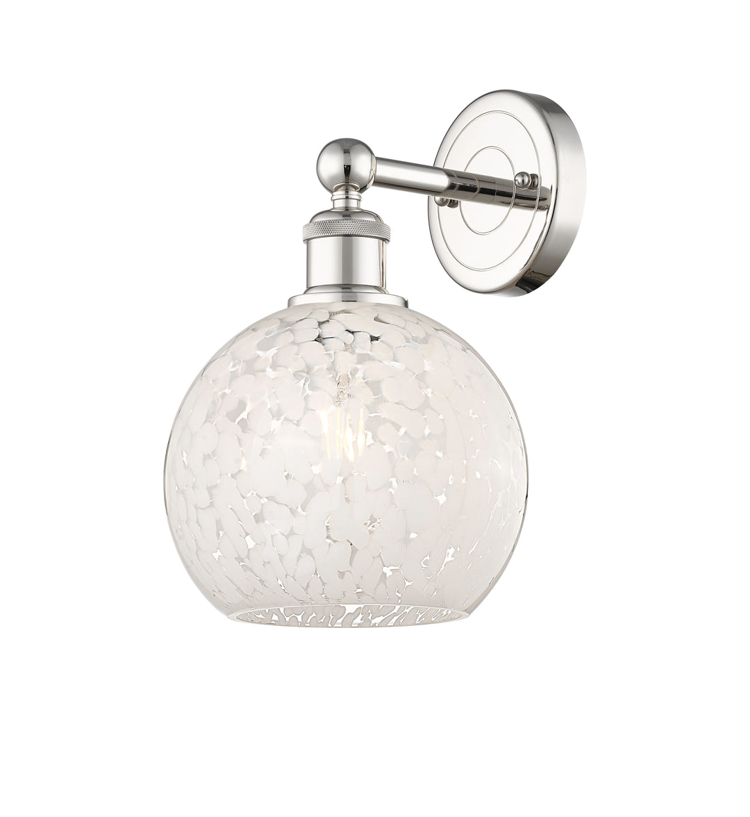 Innovations Lighting White Mouchette 8" Sconce - Polished Nickel