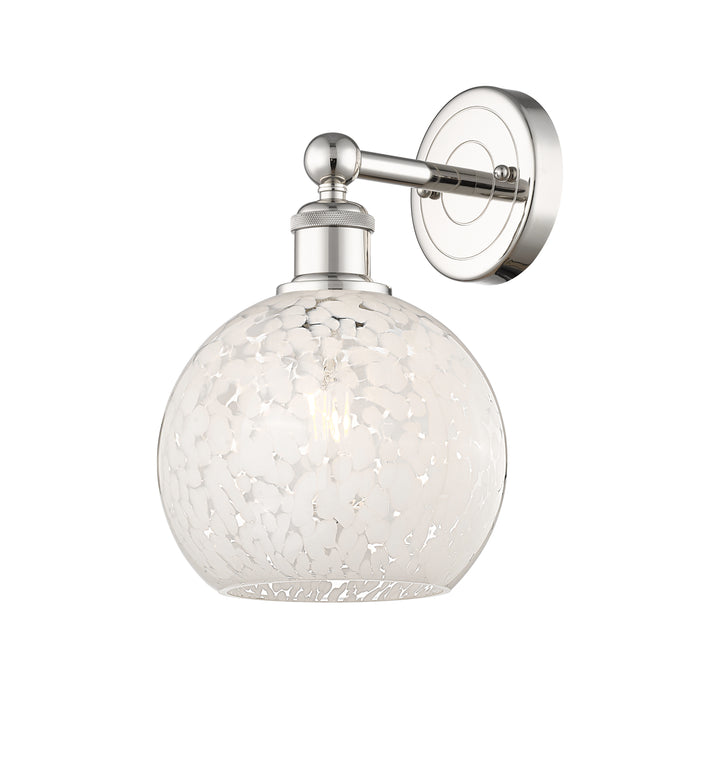 Innovations Lighting White Mouchette 8" Sconce - Polished Nickel