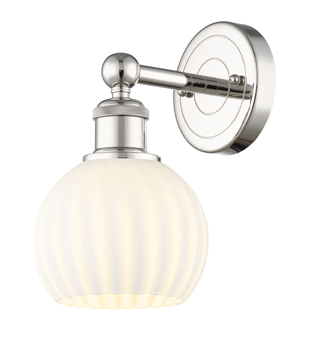 Innovations Lighting White Venetian 6" Sconce - Polished Nickel Wall Sconces Innovations Lighting White Venetian ; Glass Type: White  