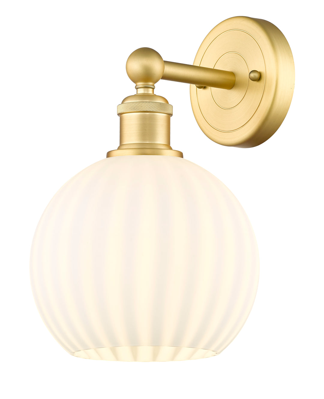 Innovations Lighting White Venetian 8" Sconce - Satin Gold Wall Sconces Innovations Lighting White Venetian ; Glass Type: White  