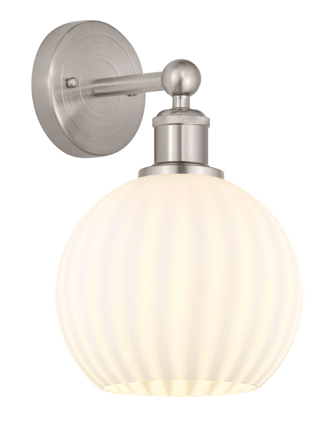 Innovations Lighting White Venetian 8" Sconce - Satin Nickel Wall Sconces Innovations Lighting White Venetian ; Glass Type: White  