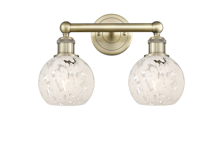 Innovations Lighting White Mouchette 6" Bath Vanity Light - Antique Brass