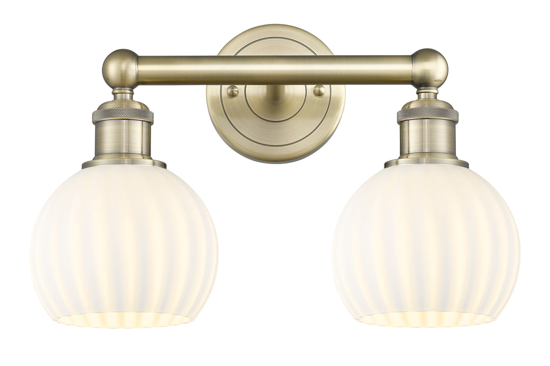 Innovations Lighting White Venetian 6" Bath Vanity Light - Antique Brass Vanity Lights Innovations Lighting   