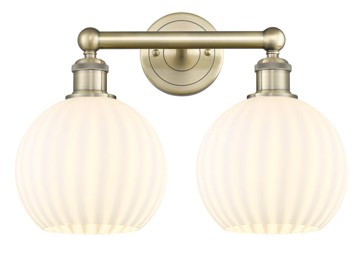 Innovations Lighting White Venetian 8" Bath Vanity Light - Antique Brass Vanity Lights Innovations Lighting   