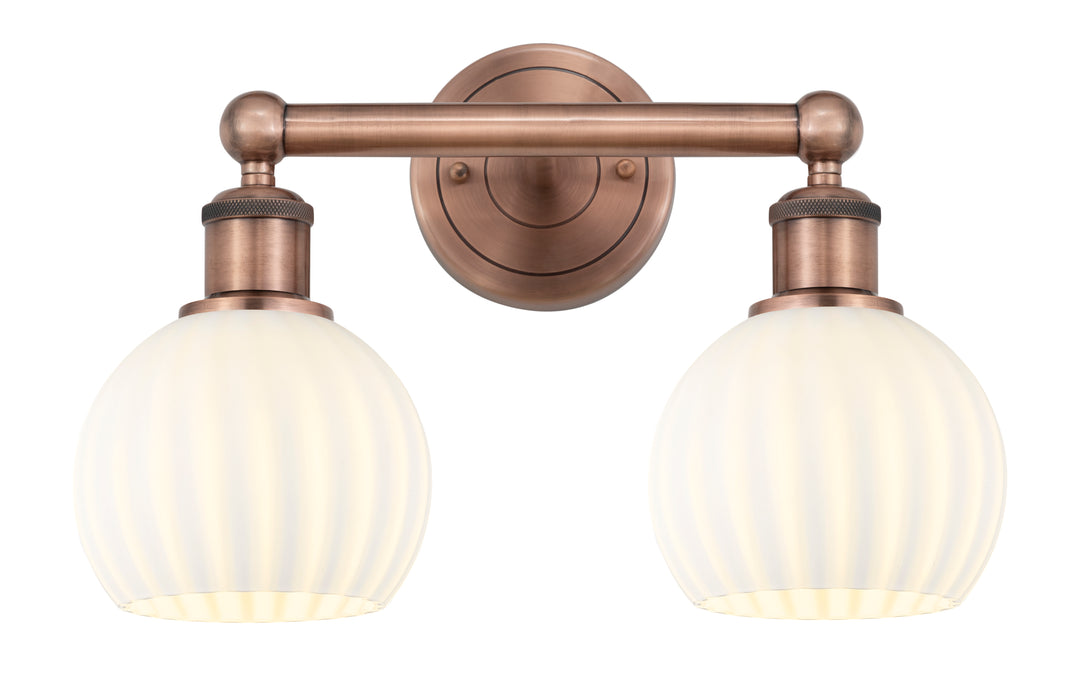 Innovations Lighting White Venetian 6" Bath Vanity Light - Antique Copper Vanity Lights Innovations Lighting   