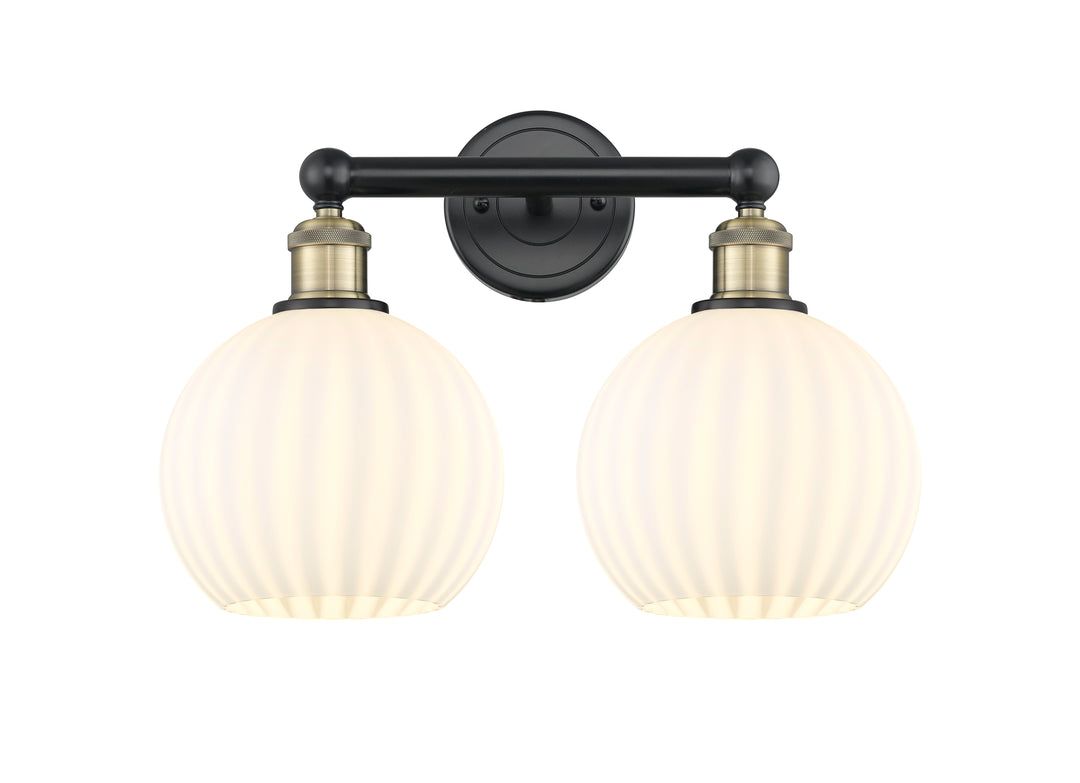 Innovations Lighting White Venetian 8" Bath Vanity Light - Black Antique Brass Vanity Lights Innovations Lighting   