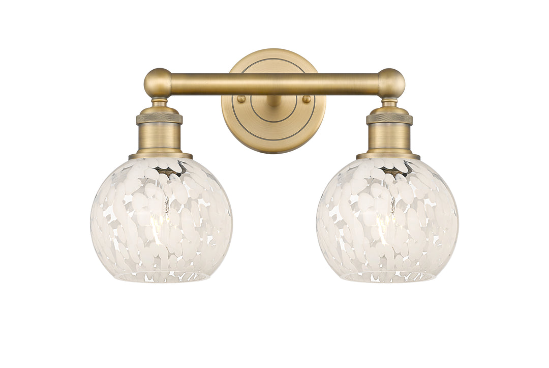 Innovations Lighting White Mouchette 6" Bath Vanity Light - Brushed Brass