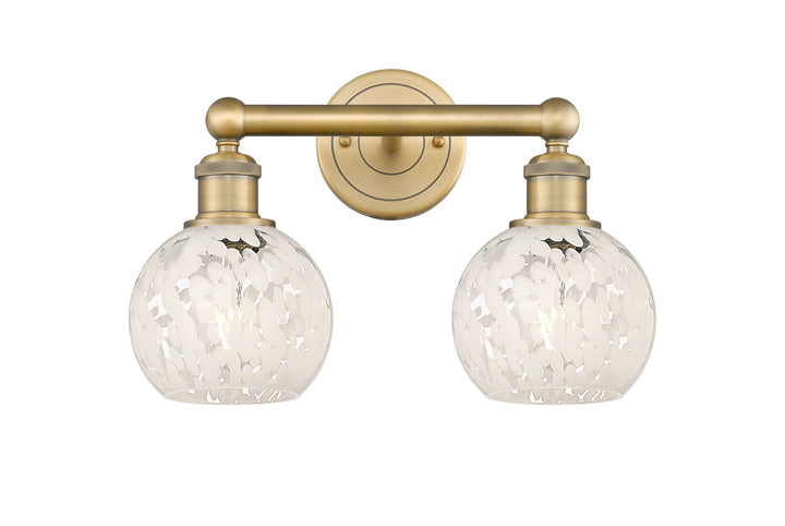 Innovations Lighting White Mouchette 6" Bath Vanity Light - Brushed Brass