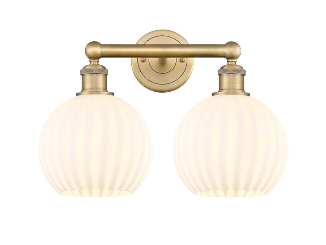 Innovations Lighting White Venetian 8" Bath Vanity Light - Brushed Brass Vanity Lights Innovations Lighting   