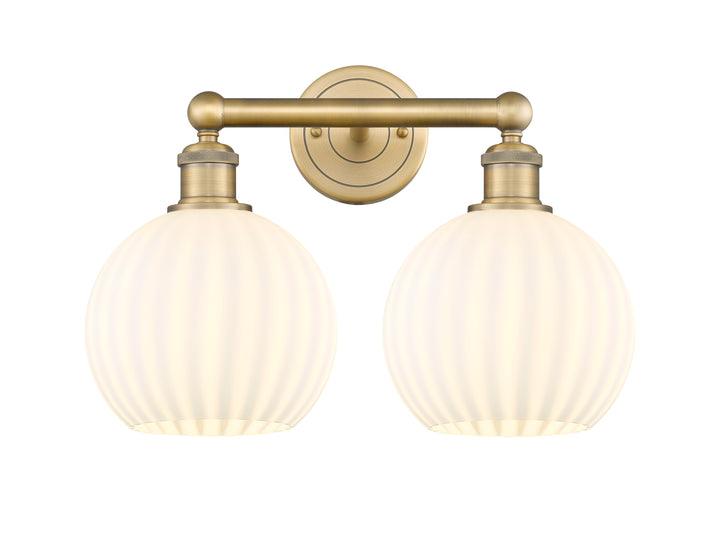 Innovations Lighting White Venetian 8" Bath Vanity Light - Brushed Brass Vanity Lights Innovations Lighting   