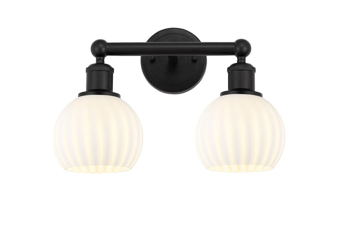 Innovations Lighting White Venetian 6" Bath Vanity Light - Matte Black Vanity Lights Innovations Lighting   