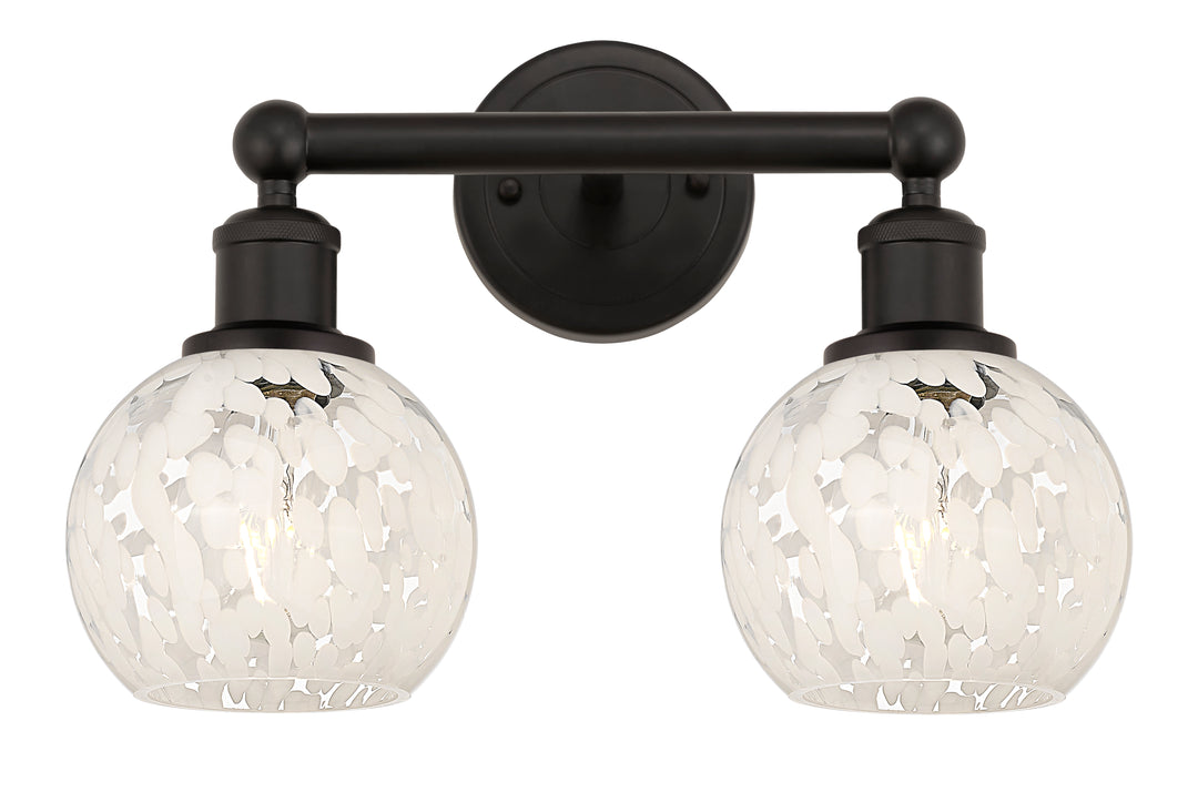 Innovations Lighting White Mouchette 6" Bath Vanity Light - Oil Rubbed Bronze