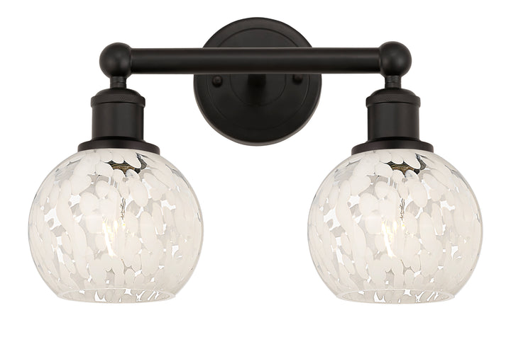 Innovations Lighting White Mouchette 6" Bath Vanity Light - Oil Rubbed Bronze