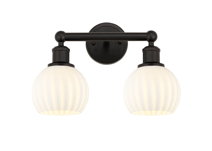 Innovations Lighting White Venetian 6" Bath Vanity Light - Oil Rubbed Bronze Vanity Lights Innovations Lighting   