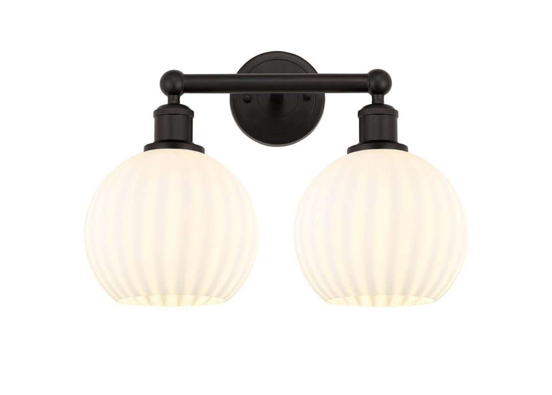 Innovations Lighting White Venetian 8" Bath Vanity Light - Oil Rubbed Bronze Vanity Lights Innovations Lighting White Venetian ; Glass Type: White  