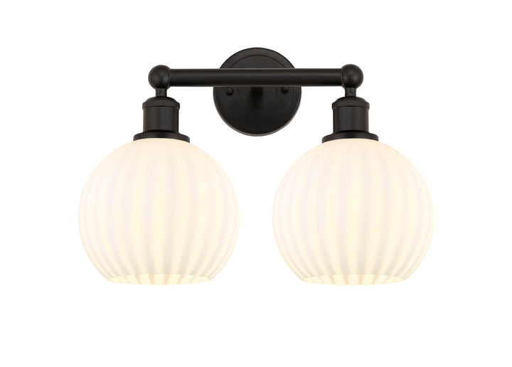 Innovations Lighting White Venetian 8" Bath Vanity Light - Oil Rubbed Bronze Vanity Lights Innovations Lighting White Venetian ; Glass Type: White  