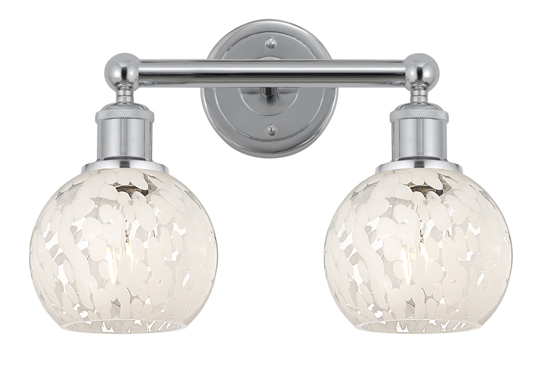 Innovations Lighting White Mouchette 6" Bath Vanity Light - Polished Chrome