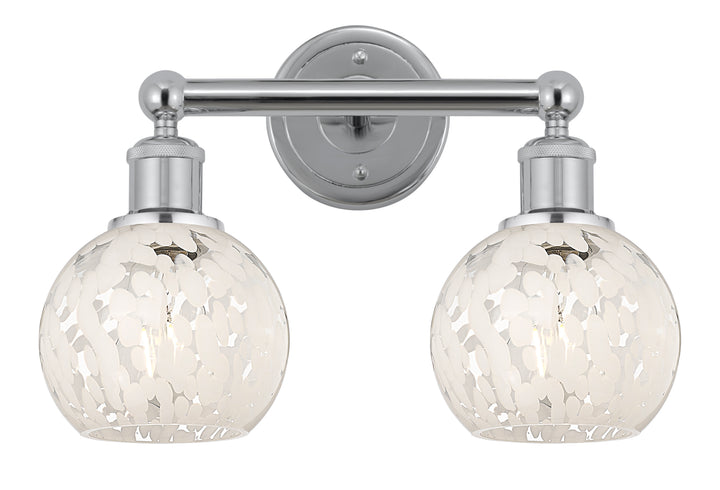 Innovations Lighting White Mouchette 6" Bath Vanity Light - Polished Chrome