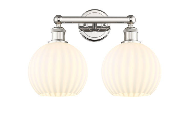 Innovations Lighting White Venetian 8" Bath Vanity Light - Polished Nickel Vanity Lights Innovations Lighting   