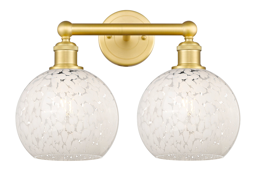 Innovations Lighting White Mouchette 8" Bath Vanity Light - Satin Gold Vanity Lights Innovations Lighting   