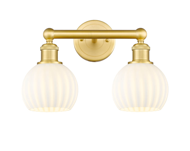 Innovations Lighting White Venetian 6" Bath Vanity Light - Satin Gold Vanity Lights Innovations Lighting   