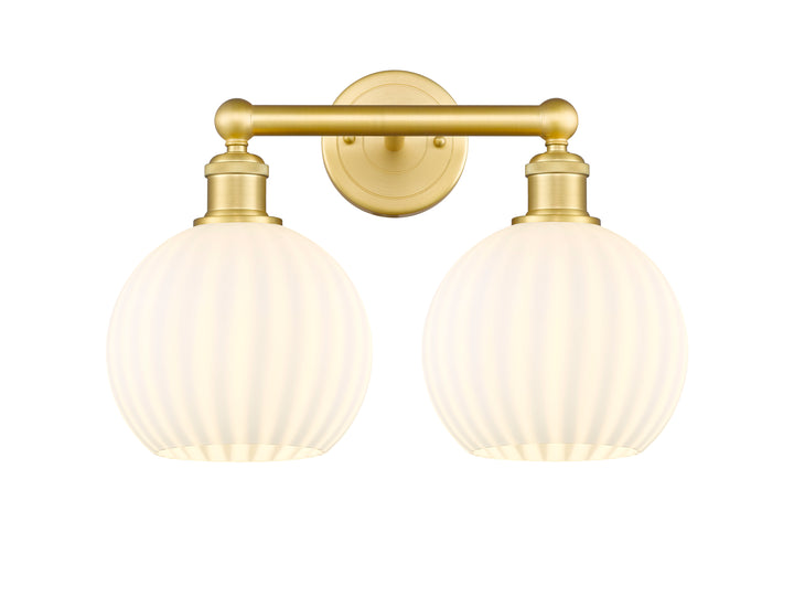 Innovations Lighting White Venetian 8" Bath Vanity Light - Satin Gold Vanity Lights Innovations Lighting   