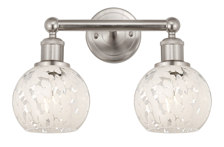 Innovations Lighting White Mouchette 6" Bath Vanity Light - Brushed Satin Nickel