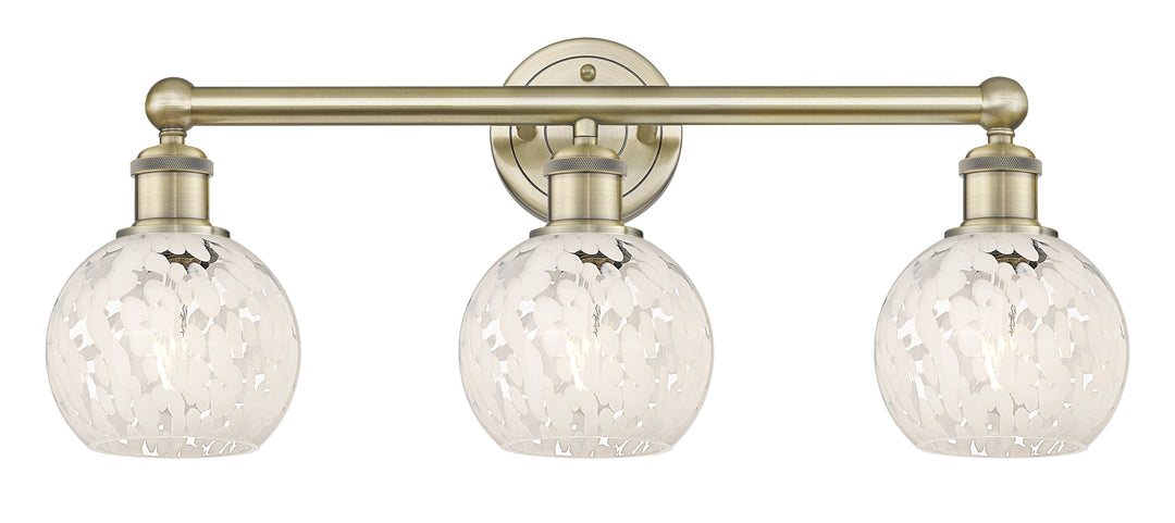 Innovations Lighting White Mouchette 6" Bath Vanity Light - Antique Brass