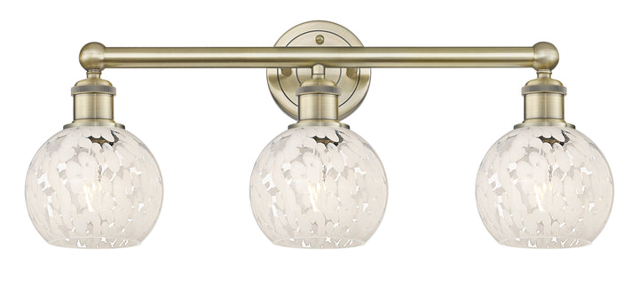 Innovations Lighting White Mouchette 6" Bath Vanity Light - Antique Brass