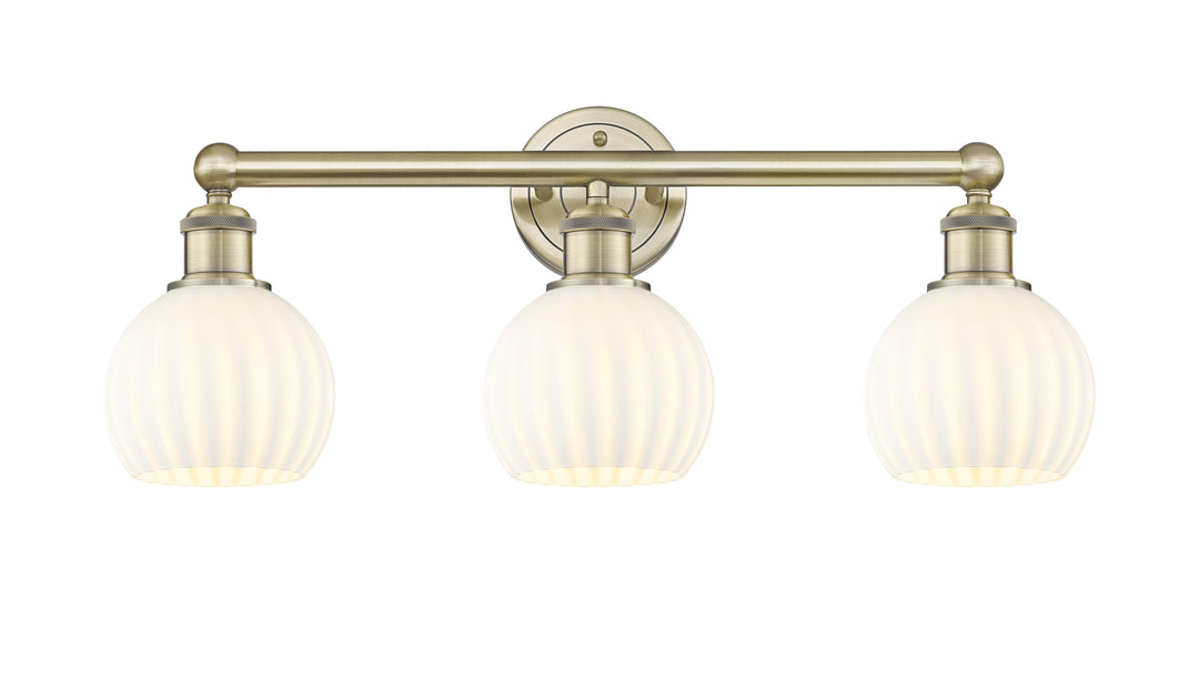 Innovations Lighting White Venetian 6" Bath Vanity Light - Antique Brass Vanity Lights Innovations Lighting   