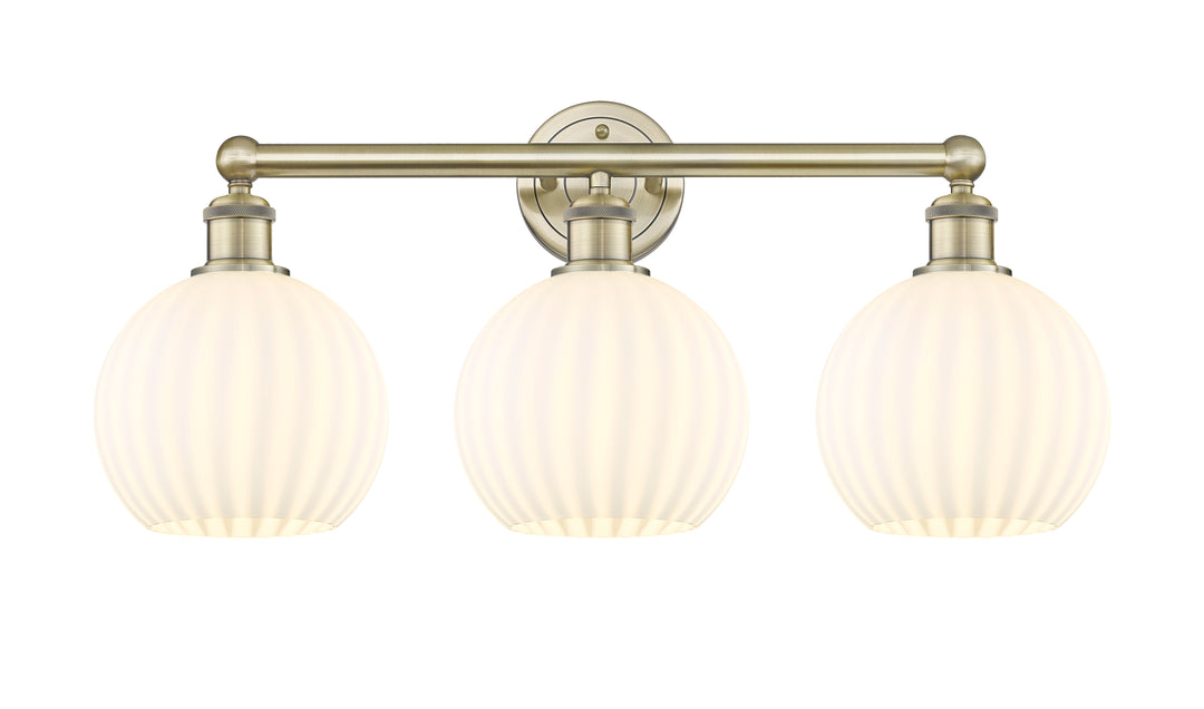 Innovations Lighting White Venetian 8" Bath Vanity Light - Antique Brass Vanity Lights Innovations Lighting   