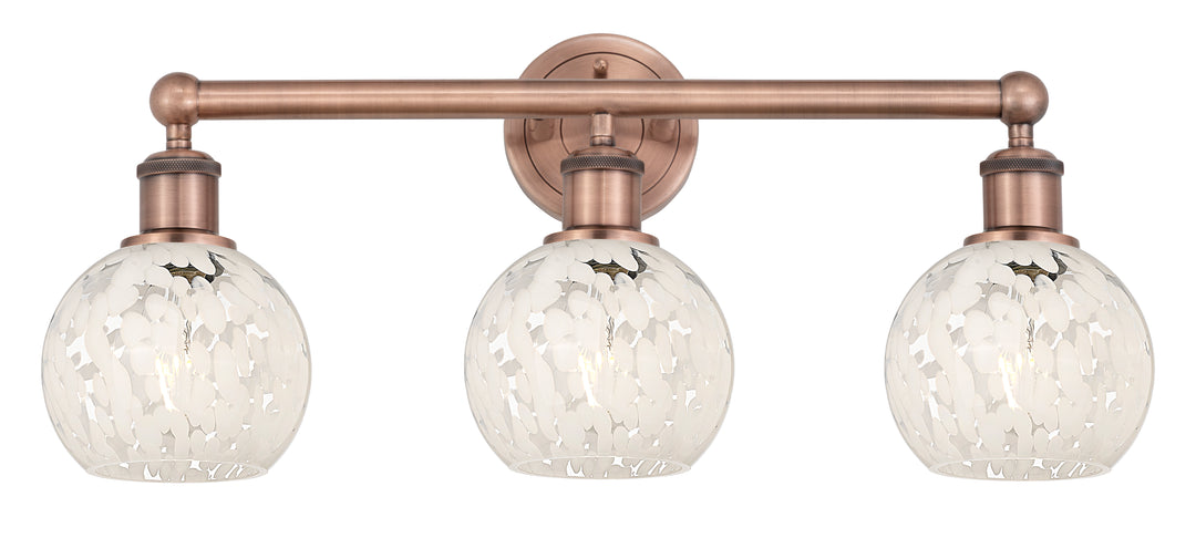 Innovations Lighting White Mouchette 6" Bath Vanity Light - Antique Copper