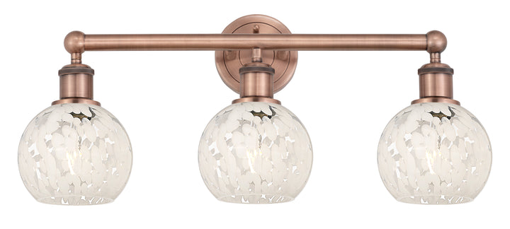 Innovations Lighting White Mouchette 6" Bath Vanity Light - Antique Copper