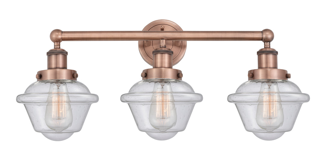 Innovations Lighting Oxford 7.5" Bath Vanity Light - Antique Copper Vanity Lights Innovations Lighting Seedy ; Glass Type: Seedy; Ribbed  