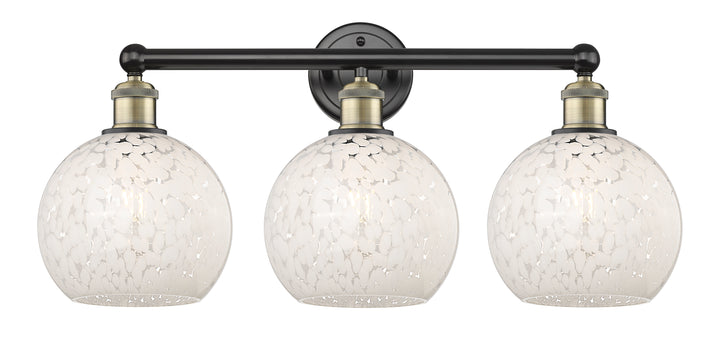 Innovations Lighting White Mouchette 8" Bath Vanity Light - Black Antique Brass Vanity Lights Innovations Lighting   