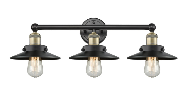 Innovations Lighting Railroad 8" Bath Vanity Light - Black Antique Brass Vanity Lights Innovations Lighting   