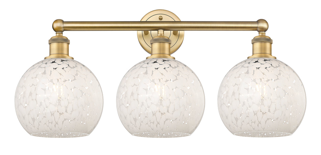 Innovations Lighting White Mouchette 8" Bath Vanity Light - Brushed Brass Vanity Lights Innovations Lighting   