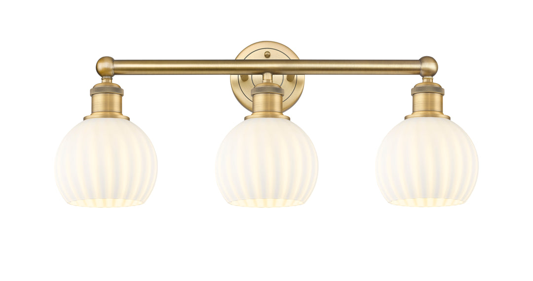 Innovations Lighting White Venetian 6" Bath Vanity Light - Brushed Brass Vanity Lights Innovations Lighting   