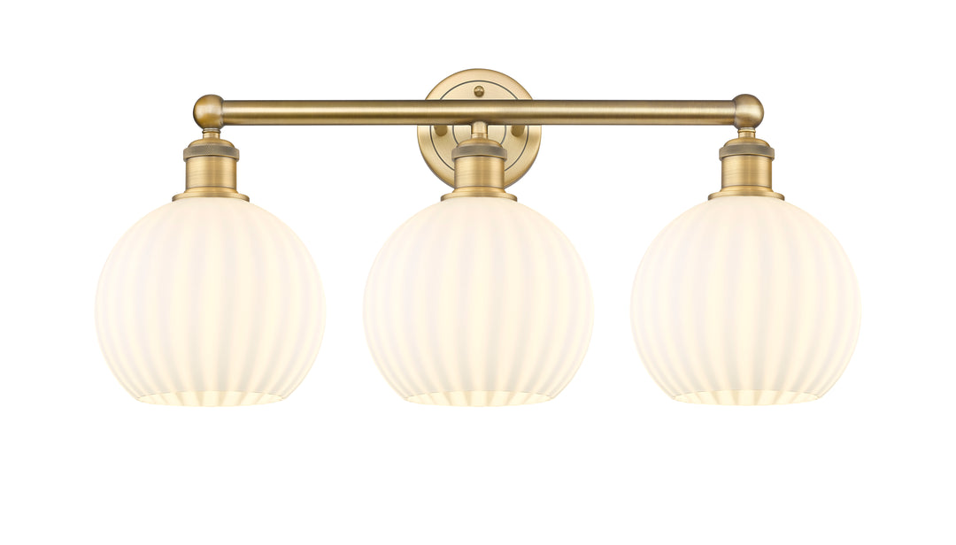 Innovations Lighting White Venetian 8" Bath Vanity Light - Brushed Brass Vanity Lights Innovations Lighting   