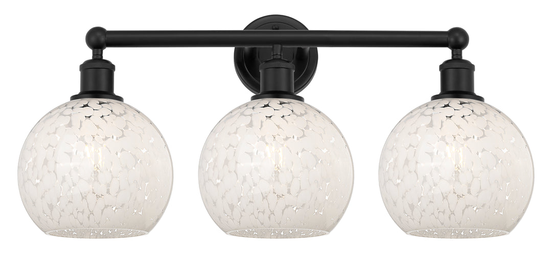 Innovations Lighting White Mouchette 8" Bath Vanity Light - Matte Black Vanity Lights Innovations Lighting White Mouchette ; Glass Type: White  