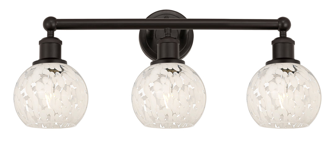 Innovations Lighting White Mouchette 6" Bath Vanity Light - Oil Rubbed Bronze