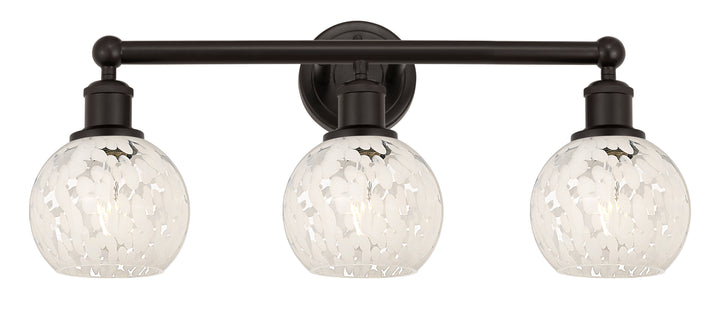 Innovations Lighting White Mouchette 6" Bath Vanity Light - Oil Rubbed Bronze