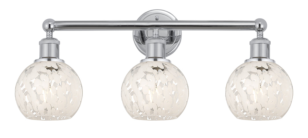 Innovations Lighting White Mouchette 6" Bath Vanity Light - Polished Chrome