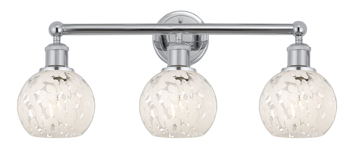 Innovations Lighting White Mouchette 6" Bath Vanity Light - Polished Chrome