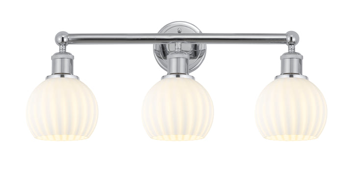 Innovations Lighting White Venetian 6" Bath Vanity Light - Polished Chrome Vanity Lights Innovations Lighting   