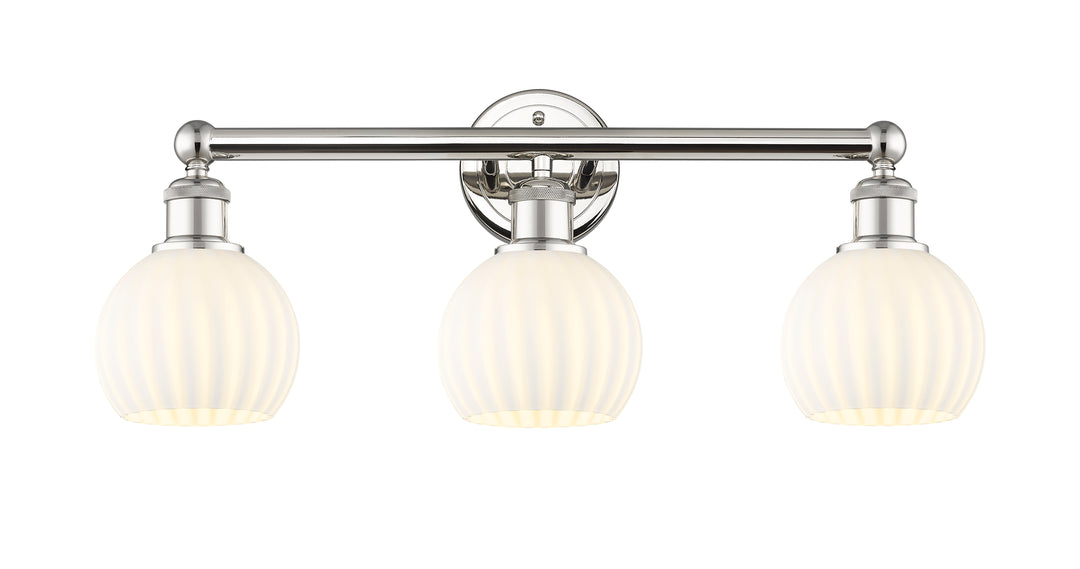 Innovations Lighting White Venetian 6" Bath Vanity Light - Polished Nickel Vanity Lights Innovations Lighting   