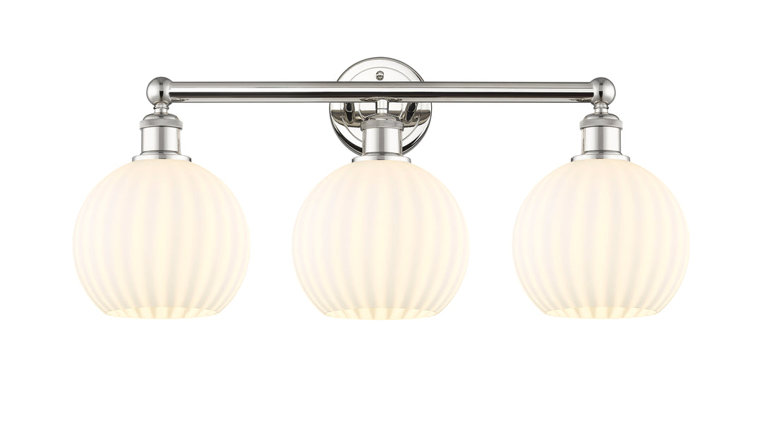 Innovations Lighting White Venetian 8" Bath Vanity Light - Polished Nickel Vanity Lights Innovations Lighting   