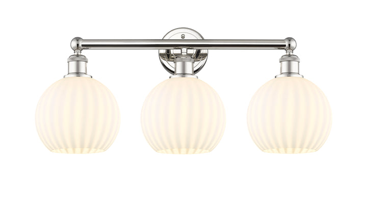 Innovations Lighting White Venetian 8" Bath Vanity Light - Polished Nickel Vanity Lights Innovations Lighting   